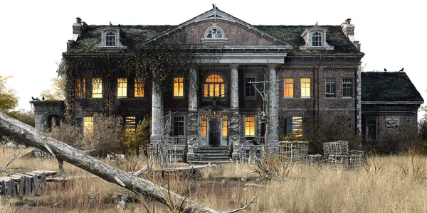 Southern Mansion Fantasy Architecture Illustration Rendering — Stockfoto