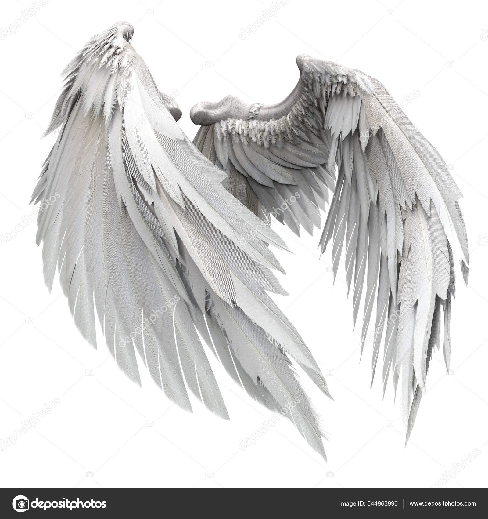 Paar Isolierte Flügel Stil Eines Weißen Engels Mit Federn Auf – Stockfoto ©  Seeker Stock Art #544963990, image size:1600x1700