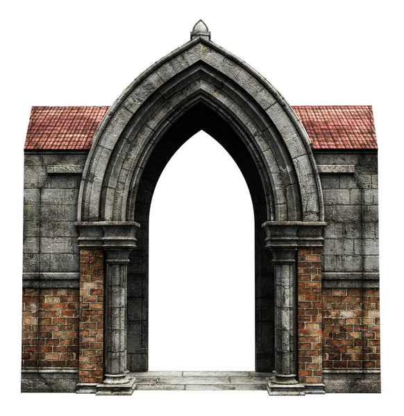 Fantasy Ancient Romanesque Architectures Illustration Rendering — Stock Photo, Image