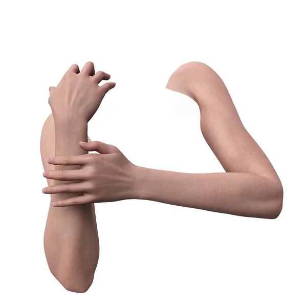 孤立した手のジェスチャー 3Dイラスト 3Dレンダリング — ストック写真