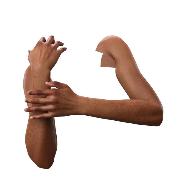 Isolated Hand Gestures Illustration Rendering — Fotografia de Stock