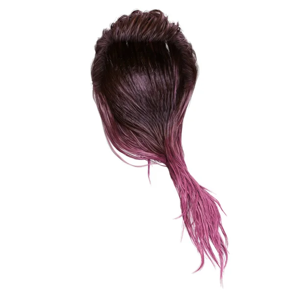 Рожеве Довге Мокре Волосся Ізольованому Білому Тлі Візуалізація Ілюстрація — стокове фото