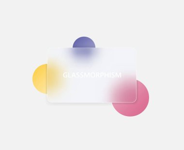 Minimum modayı takip eden bir pankart. Glasmorfizm tarzı. UI tasarım nesnesi. Vektör