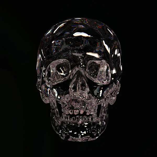 Delicate Crystal Skull Front View Illustration — Fotografia de Stock