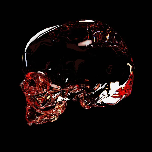 Red Crystal Skull Profile Side View Illustration — Stock Fotó