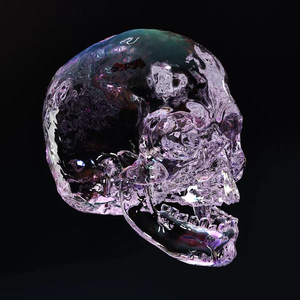 Crystal Skull Illuminated Seven Colors Illustration — Stok fotoğraf