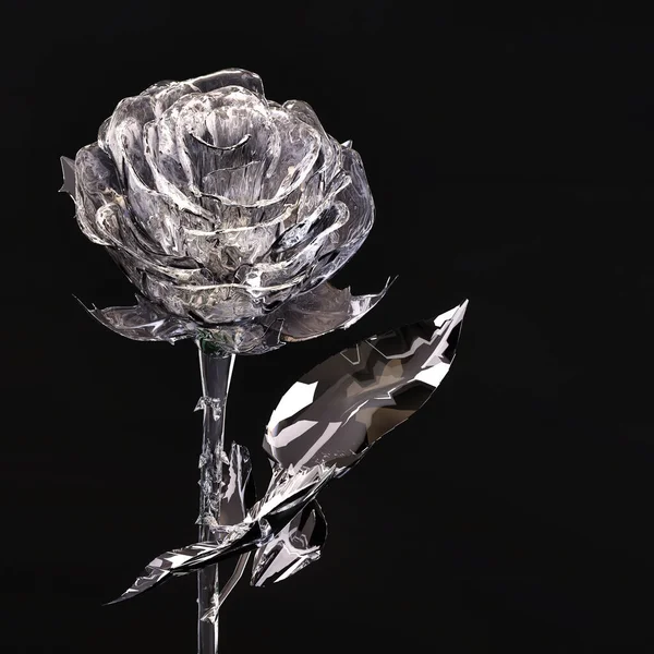 Roses Made Glass Dark Background Illustration — Stok fotoğraf