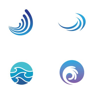 Su dalgası simgesi vektör çizim logosu