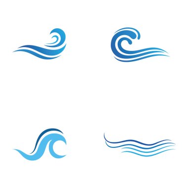 Su dalgası simgesi vektör çizim logosu