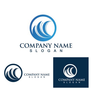 Su dalgası simgesi vektör çizim logosu