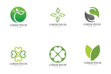 Yaprak logosu ekoloji doğa element vektörü