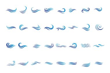 Su dalgası simgesi vektör çizim logosu