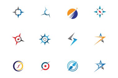 Pusula logosu ve sembol vektörü 