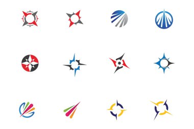 Pusula logosu ve sembol vektörü 