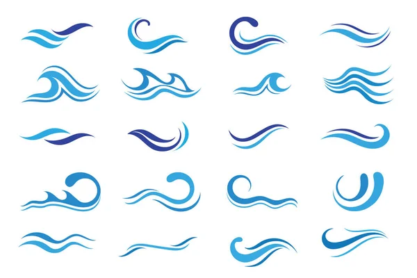 Su dalgası simgesi vektör çizim logosu