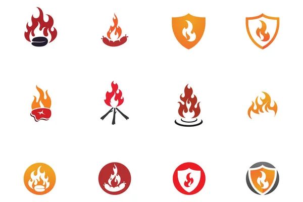 Fire Logo Vector Illustration Design Template — Stock Vector