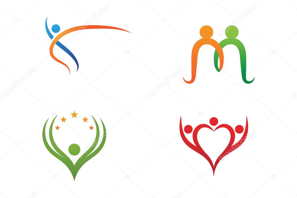 Human character logo sign illustration vector design