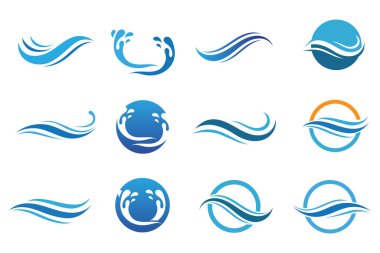 Su dalgası simgesi vektör çizim logosu