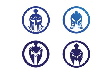 Spartalı miğfer logosu vektör simgesi tasarımı