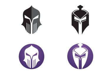 Spartalı miğfer logosu vektör simgesi tasarımı