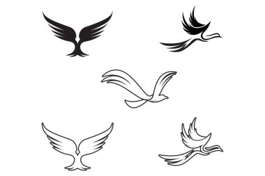 Kuş kanadı güvercin logosu vektör çizimi