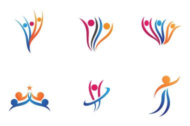 Topluluk, ağ ve sosyal simge tasarım şablonu