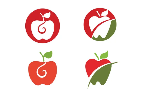 Modelo Logotipo Ícone Design Ilustração Vetorial Apple —  Vetores de Stock