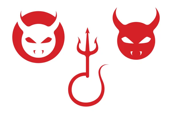 Diablo Cuerno Vector Icono Diseño Ilustración Logo Plantilla — Vector de stock
