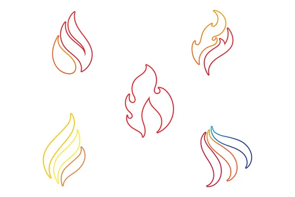 Feuer Flammenvektor Illustration Design Vorlage — Stockvektor