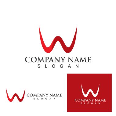 W Harfi Logo Şablonu vektör çizimi tasarımı