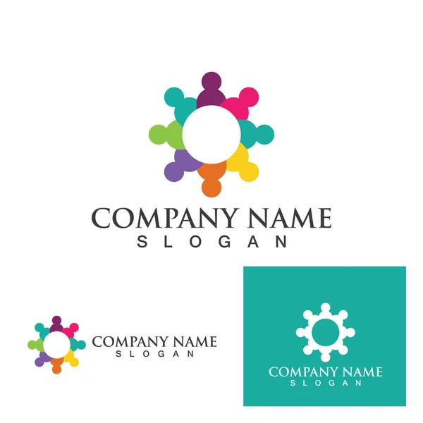 Community People Logo Netzwerk Und Soziale — Stockvektor