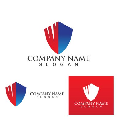Güvenlik görevlisi logo tasarım vektör kalkan templat