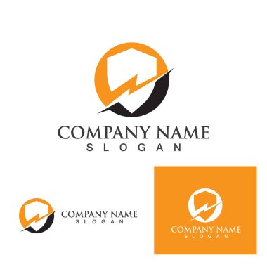 Güvenlik görevlisi logo tasarım vektör kalkan templat