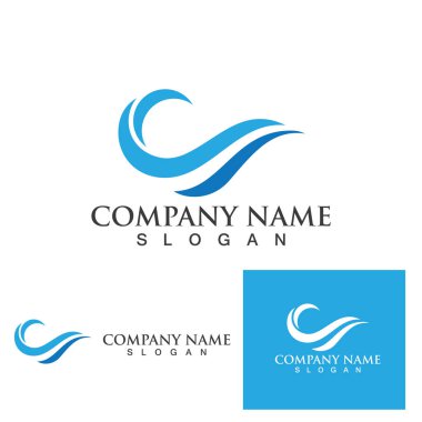 Su dalgası simgesi vektör çizim logosu