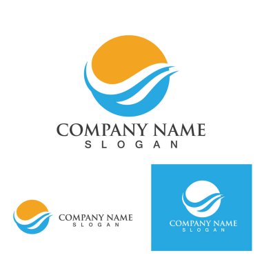 Su dalgası simgesi vektör çizim logosu