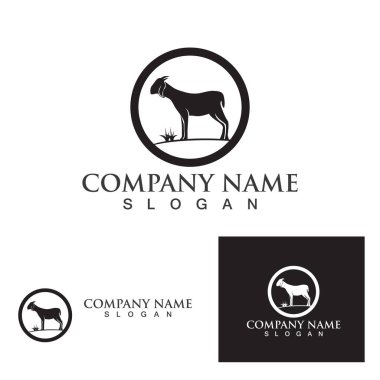Keçi Logosu Şablon vektör illüstrasyon tasarımı
