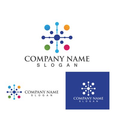 Molekül sembolü logo şablonu vektör illüstrasyon tasarımı 