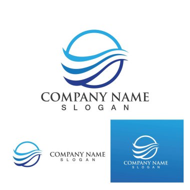 Su dalgası simgesi vektör çizim logosu