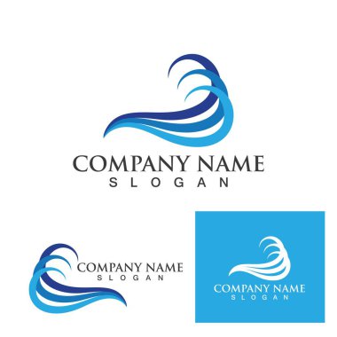 Su dalgası simgesi vektör çizim logosu