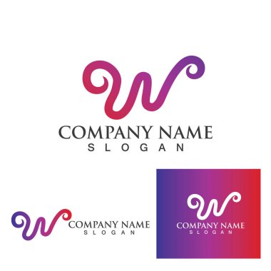 W Harfi Logo Şablonu vektör çizimi tasarımı