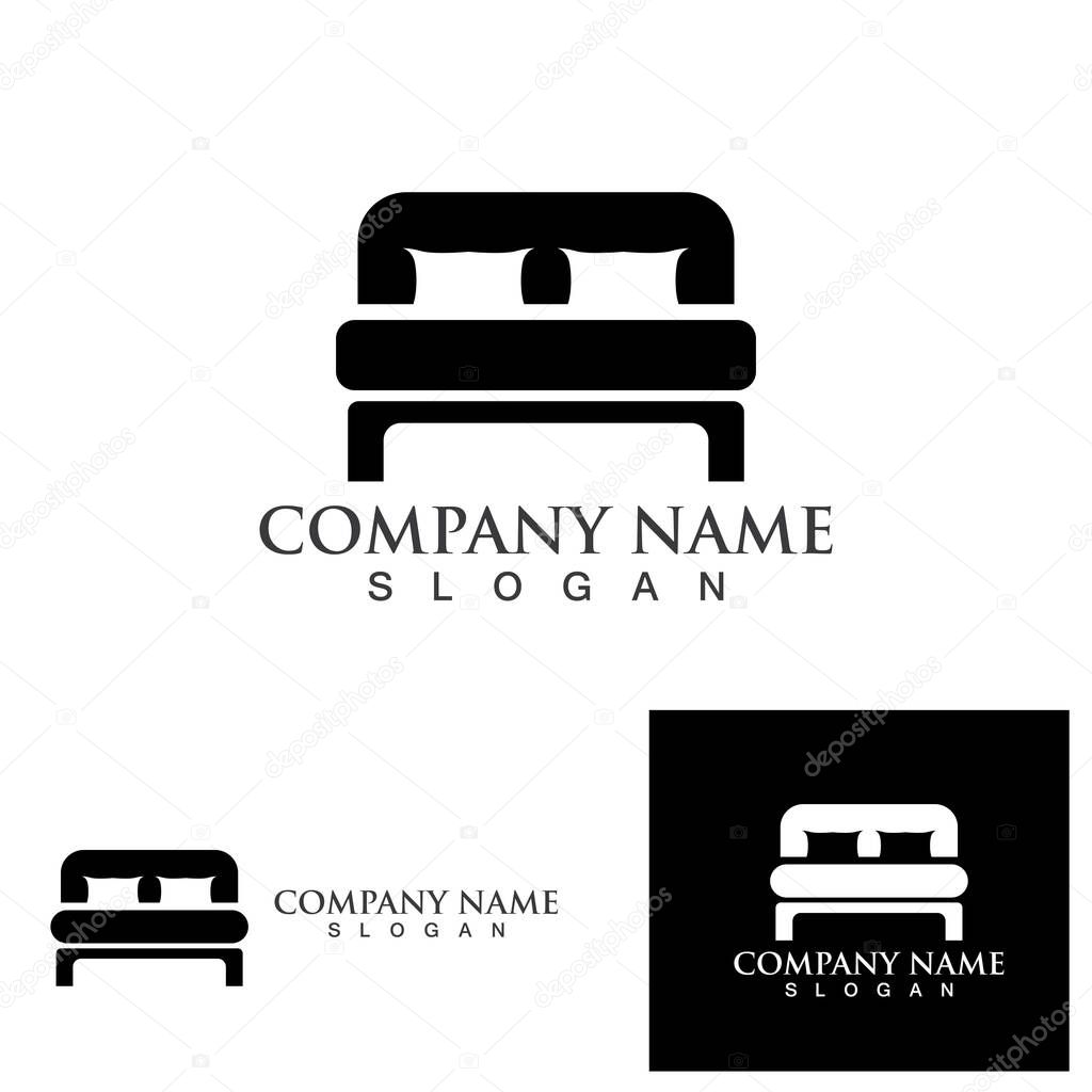 The bed logo and symbol vector