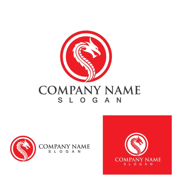 Dragon Logo Vector Icon Illustration Design — Stock Vector
