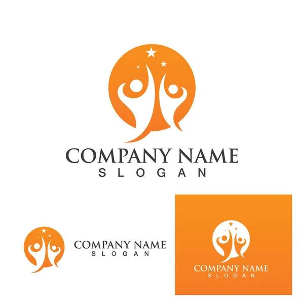 Human Health People Logo Character — Stock Vector