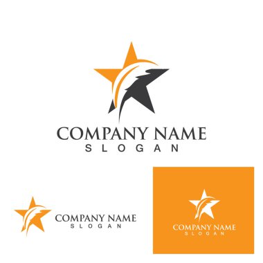 Tüy kalem logosu şablonu Vektör çizimi