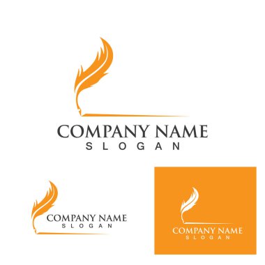 Tüy kalem logosu şablonu Vektör çizimi