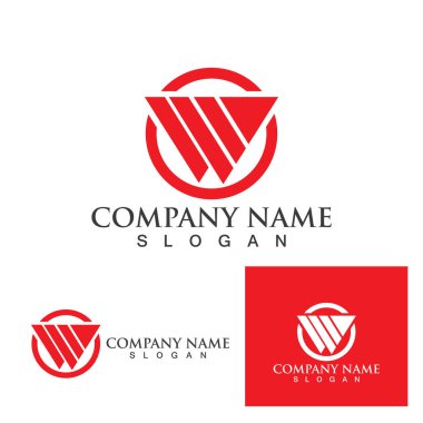 W Harfi Logo Şablonu vektör çizimi tasarımı