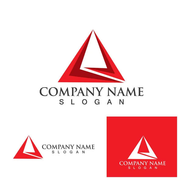 Pyramid Logotyp Och Symbol Ikon Vektor — Stock vektor