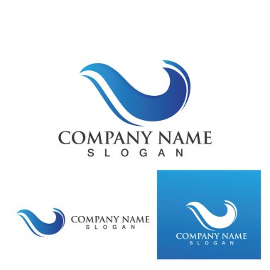 Su dalgası simgesi vektör çizim logosu