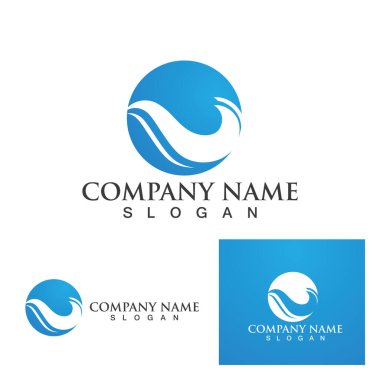 Su dalgası simgesi vektör çizim logosu