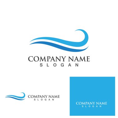Su dalgası simgesi vektör çizim logosu